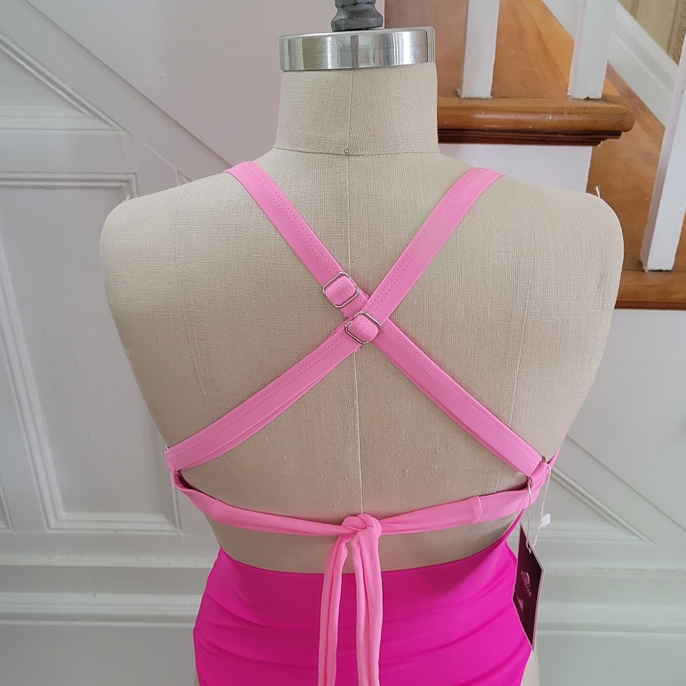 EOMENIE One Piece Pink Tummy Control Bathing Suit Size XS - Picture 6 of 11